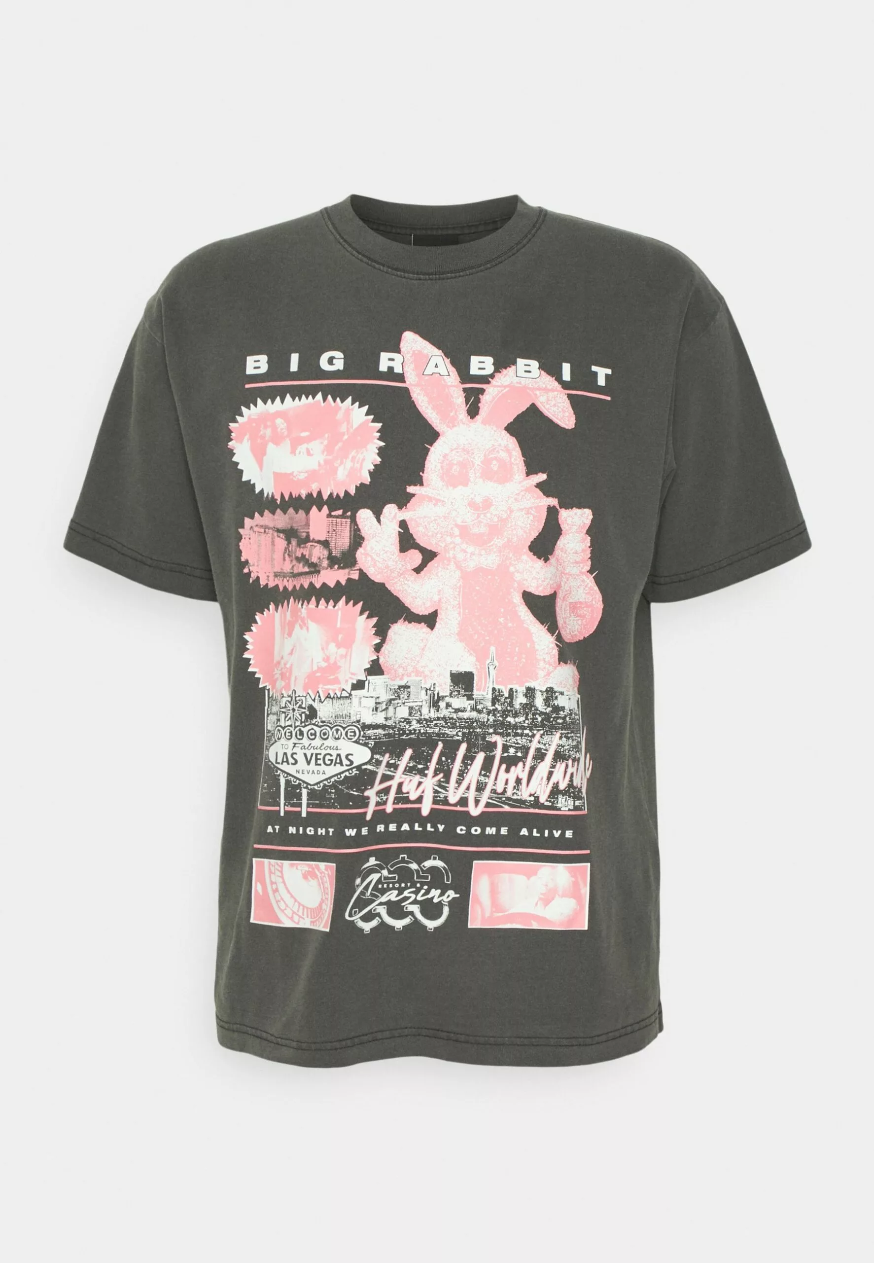 HUF Night Alive Tee Unisex - T-Shirt Print - Washed Black 5 HUF Night Alive Tee Unisex - T-Shirt Print - Washed Black - Afbeelding 5
