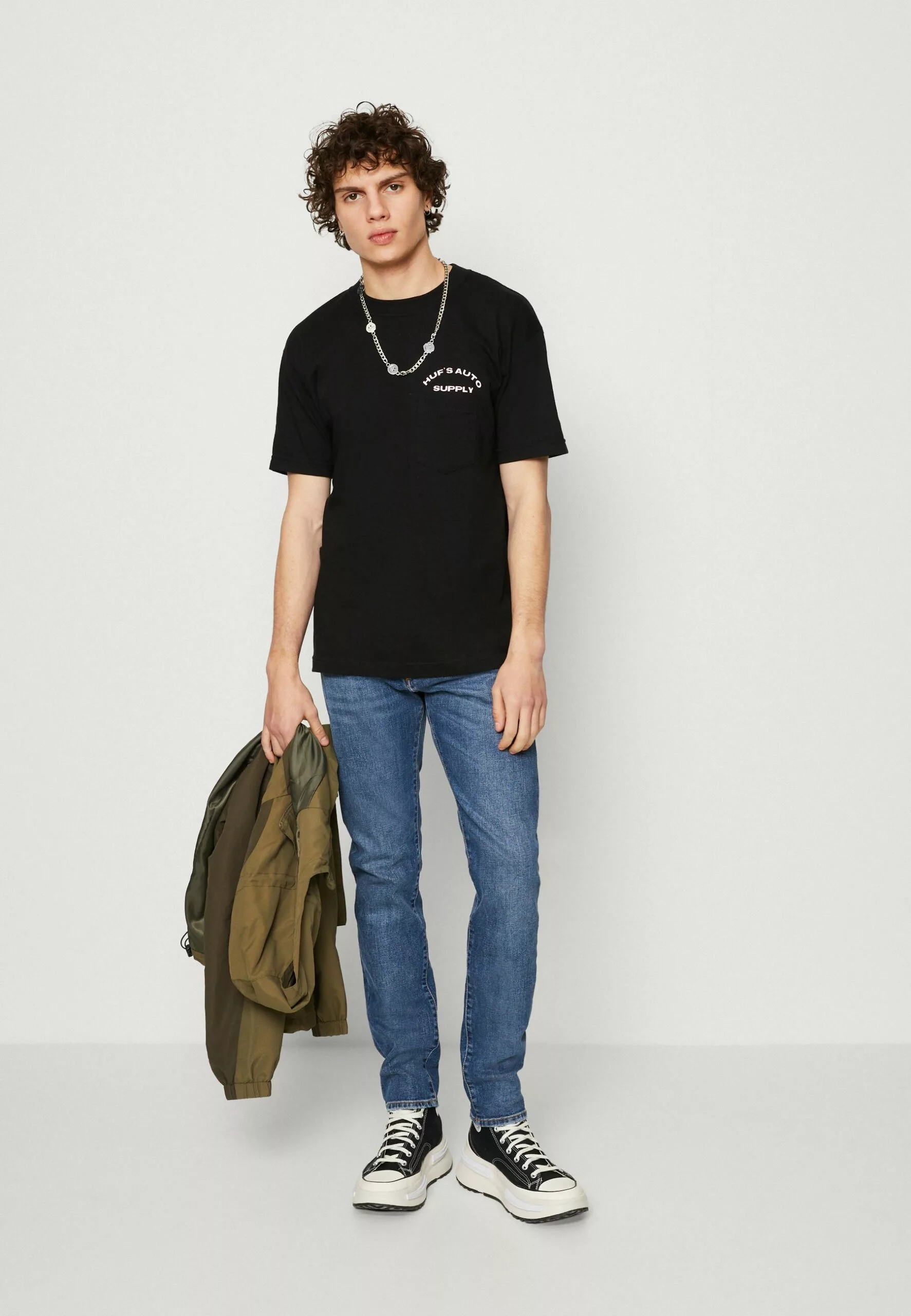 HUF Chop Shop Pocket Unisex - T-Shirt Print - Black 2 HUF Chop Shop Pocket Unisex - T-Shirt Print - Black - Afbeelding 2