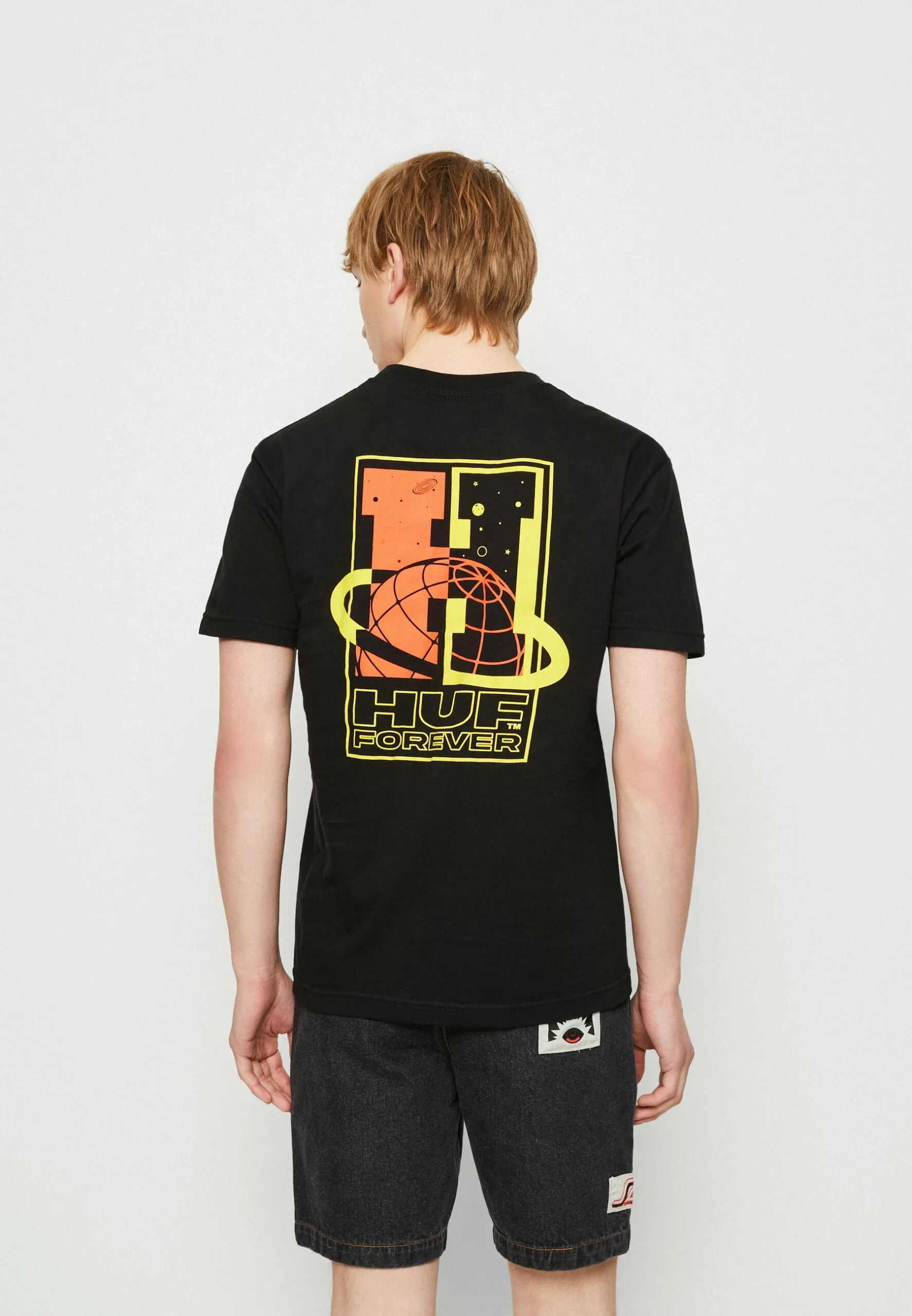 HUF Galaxywide Tee Unisex - T-Shirt Print - Black 1 HUF Galaxywide Tee Unisex - T-Shirt Print - Black