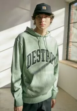 HUF Destroy Rebuild Faded Hoodie - Sweater - Basil