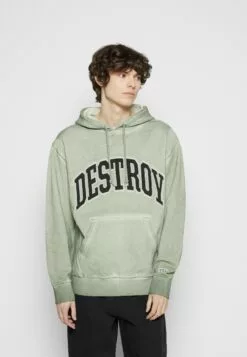 HUF Destroy Rebuild Faded Hoodie - Sweater - Basil -Huf Winkel 43662ab8b6a84db1ab8be1520a129bba