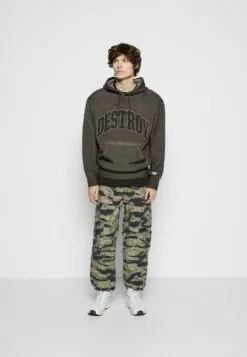 HUF Destroy Rebuild Faded Hoodie - Sweater - Gunmetal -Huf Winkel 4de62c8144ea496f9be305718fbf1487