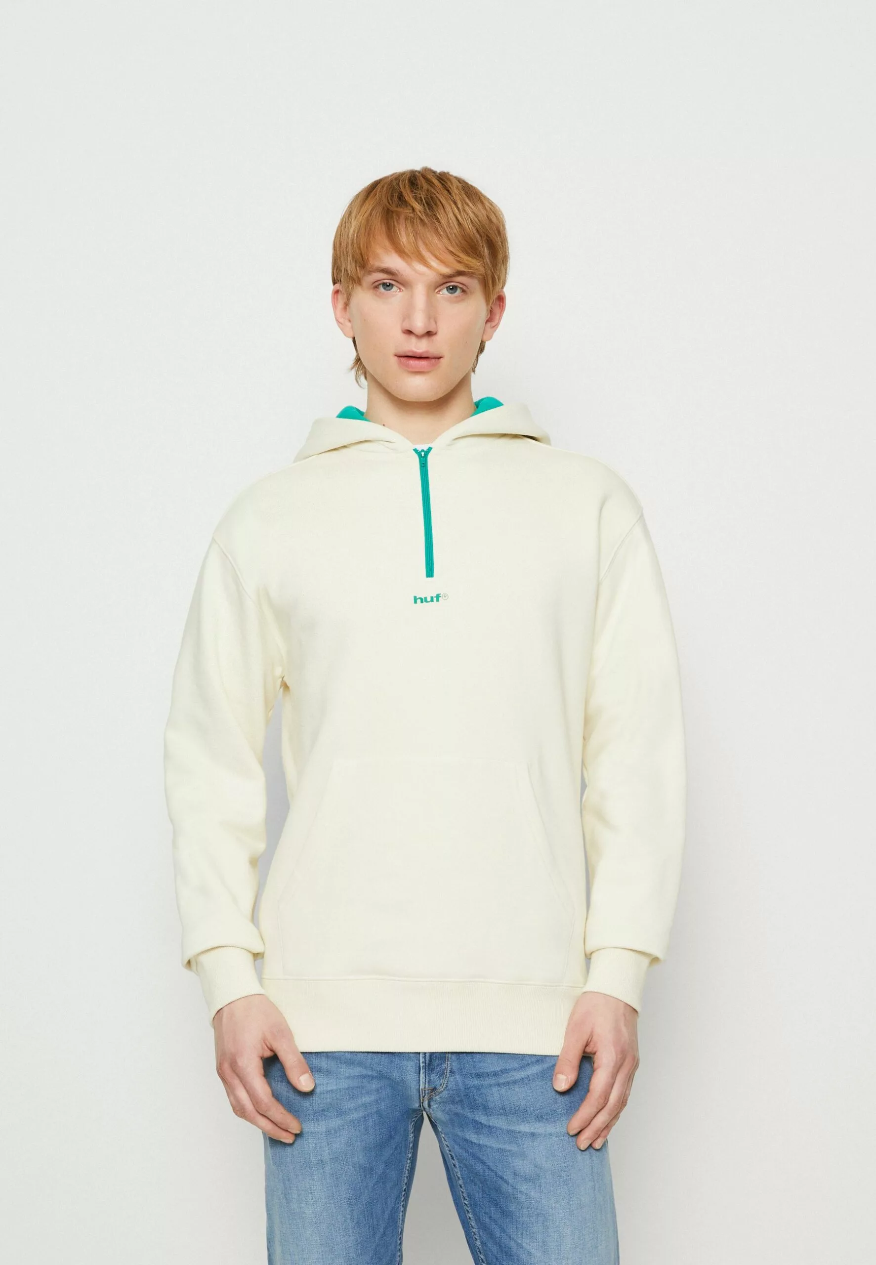 HUF Surface Zip Hooded Unisex - Hoodie - Cream 1 HUF Surface Zip Hooded Unisex - Hoodie - Cream