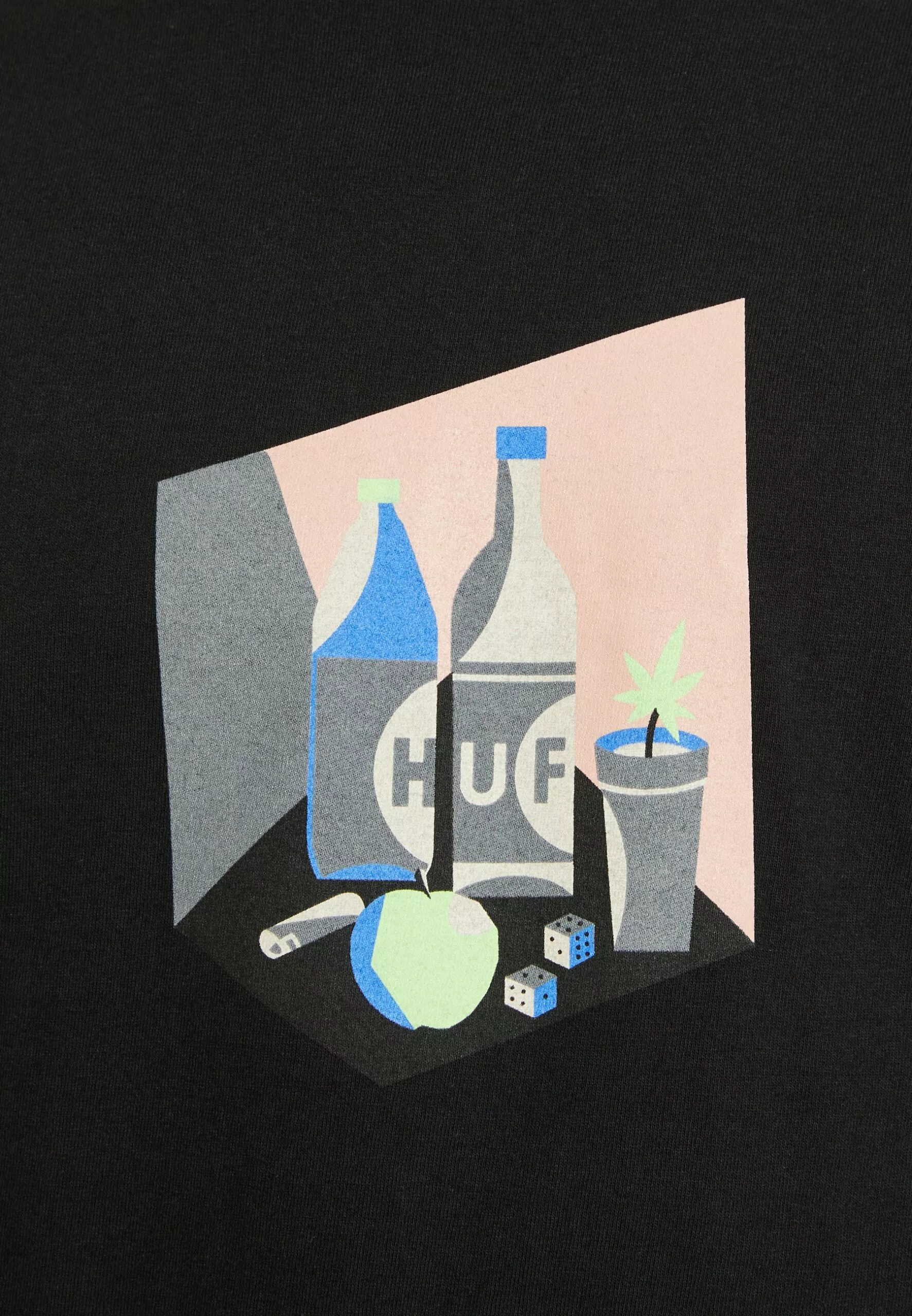 HUF Still Life Number 420 Tee - T-Shirt Print - Black 6 HUF Still Life Number 420 Tee - T-Shirt Print - Black - Afbeelding 6