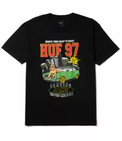 Voorkant -Huf Winkel huf blazing jams t shirt black 1