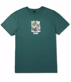 Voorkant -Huf Winkel huf burning away t shirt pine 1