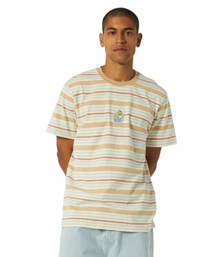 HUF Cheshire Stripe Knit Top - Cream 1 HUF Cheshire Stripe Knit Top - Cream