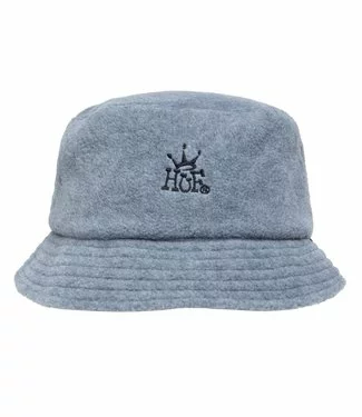 HUF Crown Polar Fleece Bucket Hat - Steel Grey -Huf Winkel huf crown polar fleece bucket hat steel grey