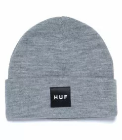 HUF Essentials Box Logo Beanie - Grey Heather