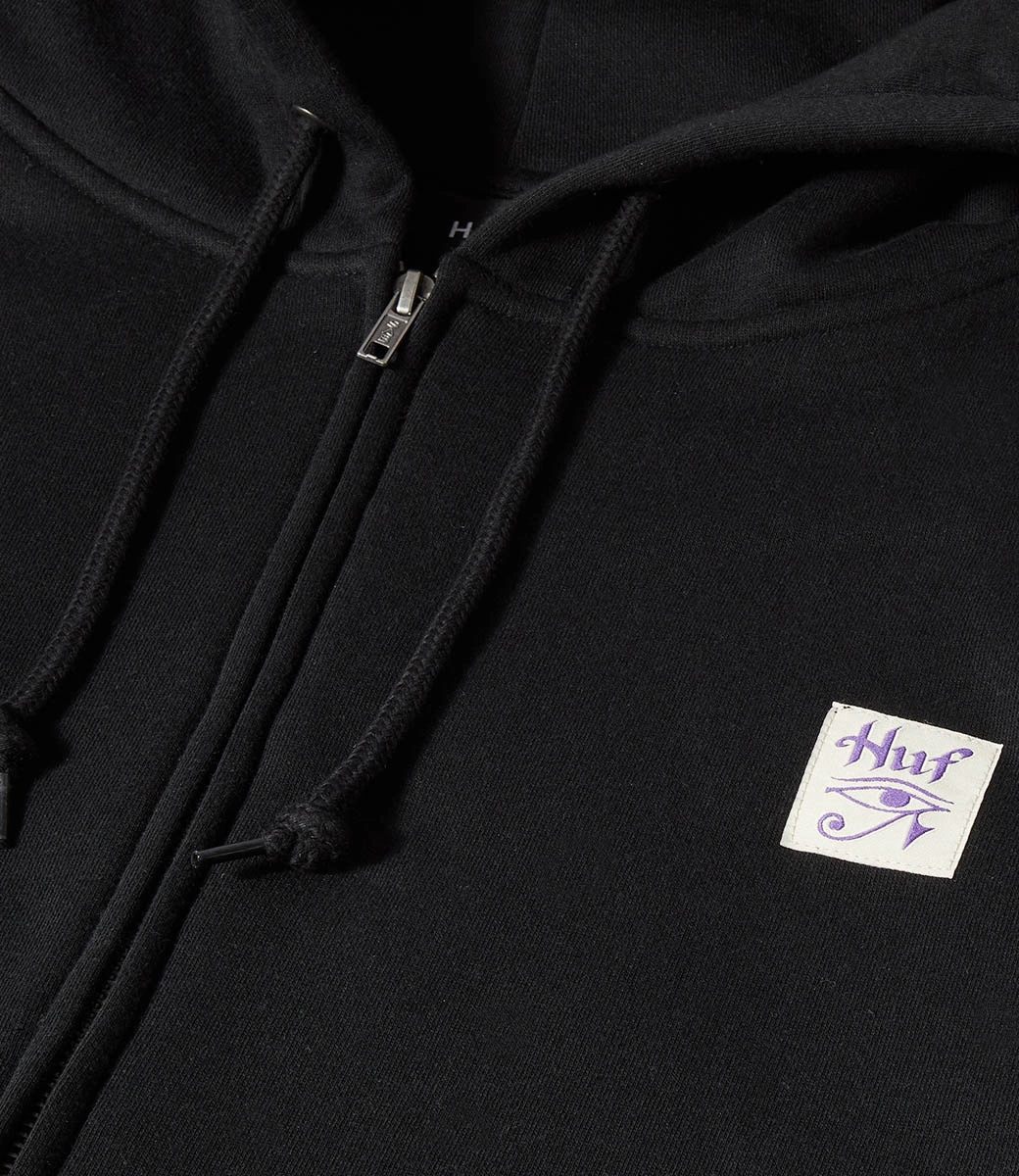 HUF Horus Zip Hoodie - Black 4 HUF Horus Zip Hoodie - Black - Afbeelding 4