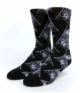 HUF Tangled Webs Crew Sock - Black 1 HUF Tangled Webs Crew Sock - Black